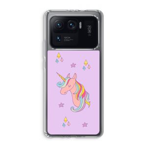Roze eenhoorn: Xiaomi Mi 11 Ultra Transparant Hoesje