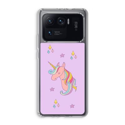 Roze eenhoorn: Xiaomi Mi 11 Ultra Transparant Hoesje
