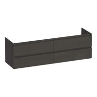 Brauer Joy - Onderkast - 160 cm - met 4 Softclose Lades Greeploos en 2 Sifon Uitsparingen - Timber Anthracite