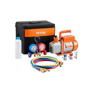 VEVOR Vacuümpomp en Meterset 3,5CFM Hvac Eentrapsvacuümpomp Compatibel Met De Koudemiddelen R134a, R22, R12 en R502