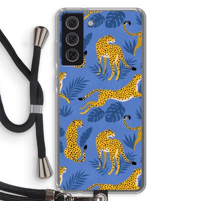 Luipaard: Samsung Galaxy S21 FE Transparant Hoesje met koord