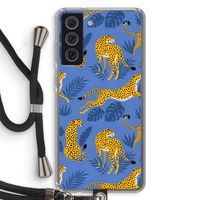 Luipaard: Samsung Galaxy S21 FE Transparant Hoesje met koord