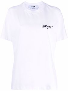 MSGM t-shirt à logo poitrine - Blanc