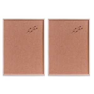 Prikbord van kurk XXL formaat - Set van 2x stuks - 60 x 80 cm - Kurken memobord/prikbord voor thuis