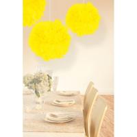 Feestversiering Pompom - 8x - neon geel - papier - 30 cm - decoratie - party decor
