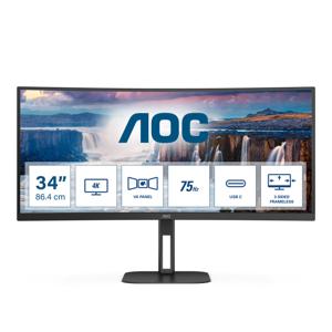 AOC V5 CU34V5C 86,4 cm (34") 3440 x 1440 Pixels Wide Quad HD LED Zwart