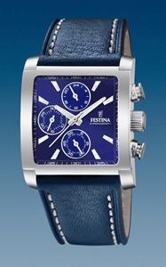 Horlogeband Festina F20424-2 Leder Blauw 28mm