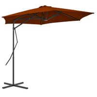 VidaXL Parasol met stalen paal 300x230 cm terracottakleurig