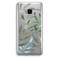 Tropical watercolor leaves: Samsung Galaxy S9 Transparant Hoesje