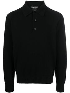 TOM FORD polo en maille à manches longues - Noir