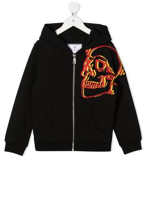 Philipp Plein Junior sweat à capuche à logo - Noir