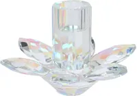 Decoris kandelaar glas bloem 13x8cm transparant