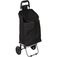 Boodschappen trolley tas - inhoud 30 liter - zwart - met wielen - 35 x 28 x 92 cm