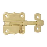 AMIG schuifslot/plaatgrendel - staal - 5 x 4.8 cm - messing afwerking - goud - deur - poort