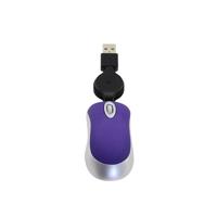 Mini computer muis intrekbare USB-kabel optische Ergonomic1600 DPI Portable kleine muizen voor laptop (paars)