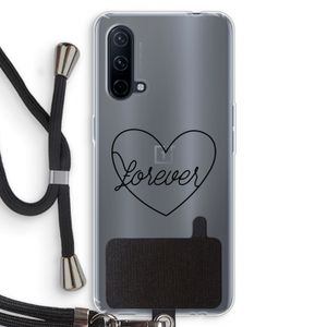 Forever heart black: OnePlus Nord CE 5G Transparant Hoesje met koord
