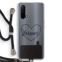Forever heart black: OnePlus Nord CE 5G Transparant Hoesje met koord