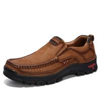 Comfortabele en ademende anti-slip set voeten outdoor wandelen sneakers formele schoenen voor mannen schoenmaat: 47 (bruin)