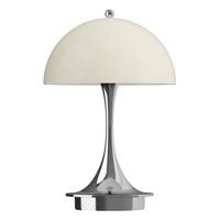 Louis Poulsen Panthella tafellamp V3 Ø16 LED oplaadbaar Chrome Beige