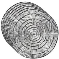 Set van 6x stuks ronde Placemats metallic zilver look diameter 38 cm