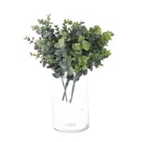 Bellatio Design Kunstplant takken Eucalyptus Cinera - 3x - 32 cm - bosje/bundel - bladgroen stelen