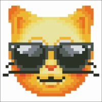 Diamond Dotz Diamond Painting Cool Cat 10x10 cm