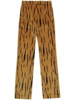 Bally pantalon en velours à imprimé animalier - Marron