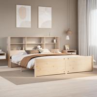 Bed met boekenkast zonder matras massief grenenhout 180x200 cm