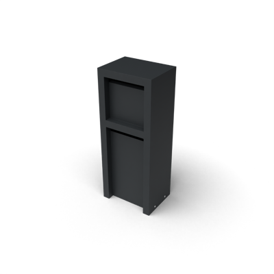 Litru Duo Brievenbus zwart met 2 bussen L40 x B30 x H100 cm - Geroba