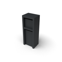 Litru Duo Brievenbus zwart met 2 bussen L40 x B30 x H100 cm - Geroba