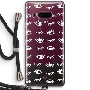Eye pattern #3: HTC U12+ Transparant Hoesje met koord