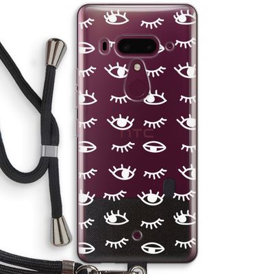 Eye pattern #3: HTC U12+ Transparant Hoesje met koord