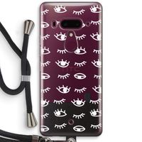 Eye pattern #3: HTC U12+ Transparant Hoesje met koord