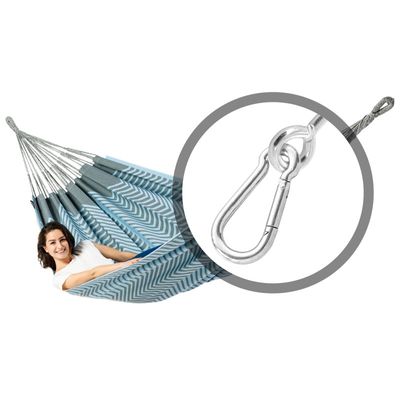 Tweepersoons hangmat met bevestiging - 350x160cm - Blauw - 160kg draagkracht- 100% katoen - binnen & buiten