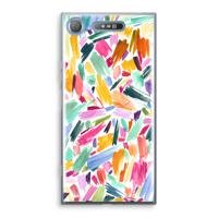Watercolor Brushstrokes: Sony Xperia XZ1 Transparant Hoesje - thumbnail