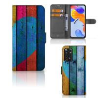 Xiaomi Redmi Note 11 Pro 5G/4G | Book Style Case | Wood Heart - Cadeau voor je Vriend