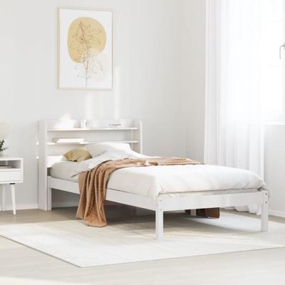 Bedframe zonder matras massief grenenhout wit 140x200 cm