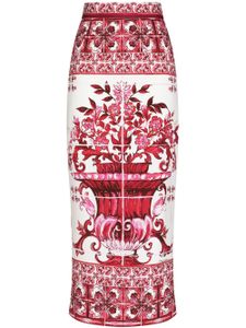 Dolce & Gabbana jupe crayon à imprimé Majolica - Rouge