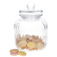 Zeller keuken voorraadpot/snoeppot - bewerkt glas - met deksel - 2800 ml - 17 x 22 cm