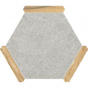 Monopole Avant Hexagon Tegels Sacramento Ceniza Pino 22 x 25 CM Porselein