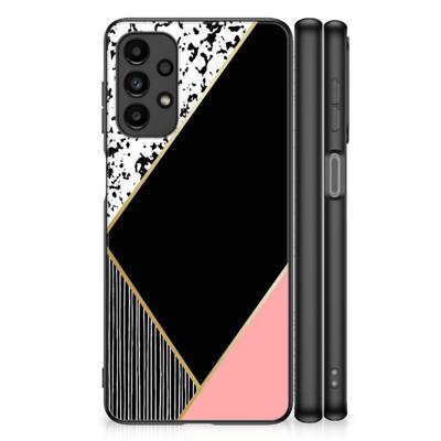 Samsung Galaxy A13 4G Backcover Zwart Roze Vormen