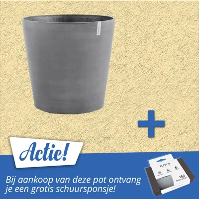Bloempot Amsterdam 80 cm Grijs Wiel Ecopots