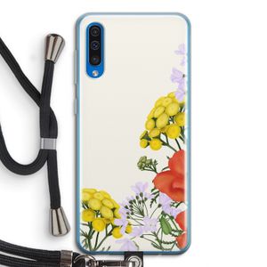 Wilde bloemen: Samsung Galaxy A50 Transparant Hoesje met koord