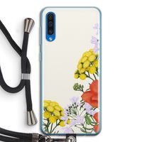 Wilde bloemen: Samsung Galaxy A50 Transparant Hoesje met koord