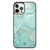 iPhone 12 Pro glazen hardcase - Touch of mint