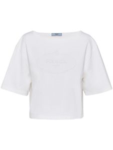 Prada t-shirt à détail de logo - Blanc