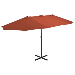 Parasol met aluminium paal 460x270 cm terracotta