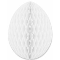 Witte papieren paasei 10 cm - Feestdecoratievoorwerp - thumbnail