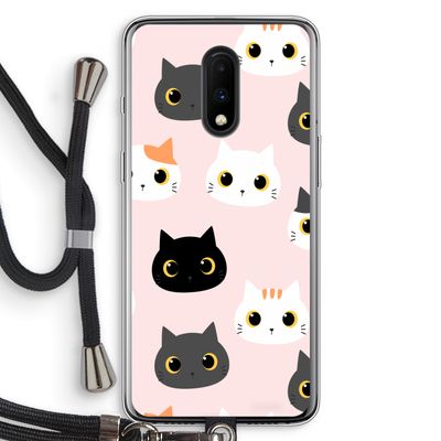 Katten: OnePlus 7 Transparant Hoesje met koord