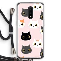 Katten: OnePlus 7 Transparant Hoesje met koord